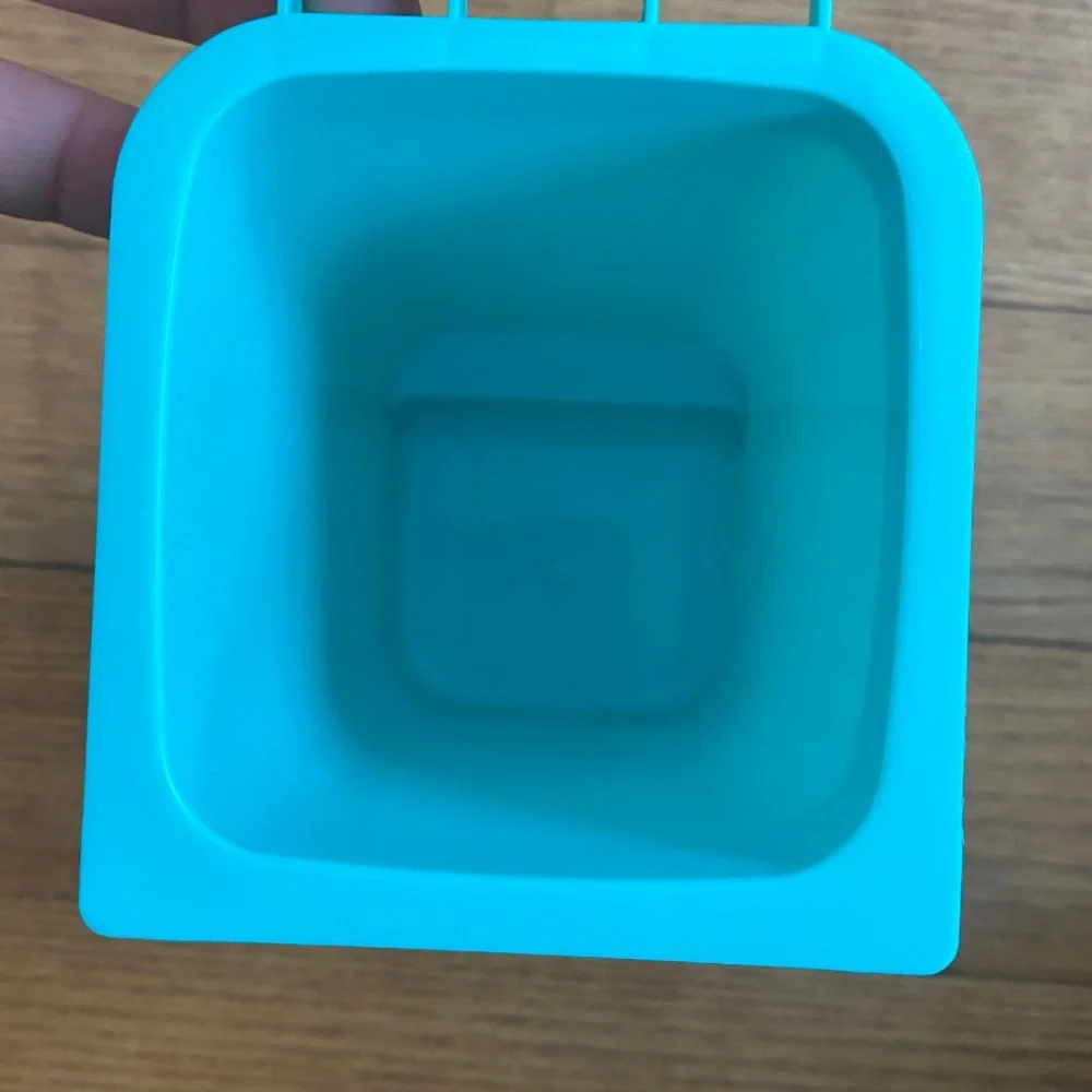 Pencil Holder MINI Recycling Bin For Desks w/ lid that opens- teal